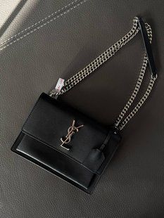 Yves Saint Laurent Medium Sunset in Smooth Leather Black/Silver [МАГНІТНА + Захисна коробка] pr0012 фото
