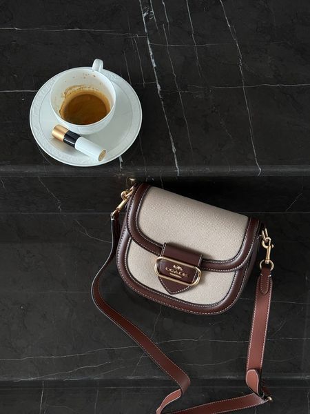 Coach Morgan Saddle Bag In Colorblock Signature Canvas [крафтова коробка](інший колір ремінця) co5020 фото