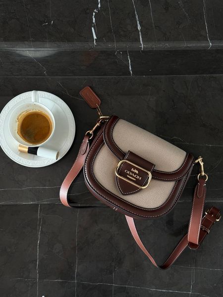 Coach Morgan Saddle Bag In Colorblock Signature Canvas [крафтова коробка](інший колір ремінця) co5020 фото