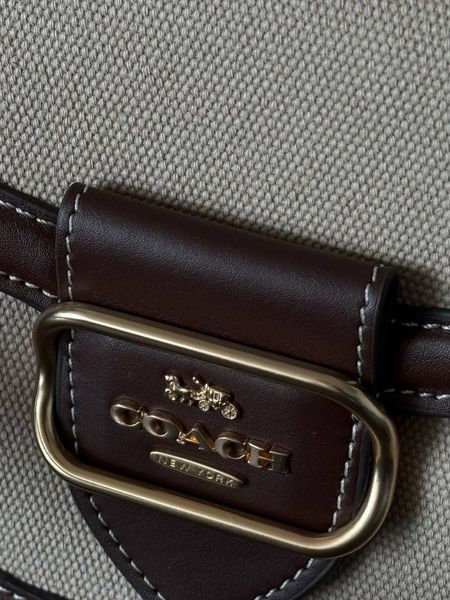 Coach Morgan Saddle Bag In Colorblock Signature Canvas [крафтова коробка](інший колір ремінця) co5020 фото