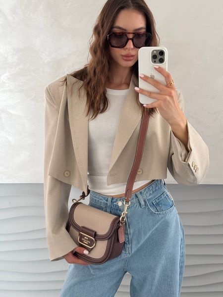 Coach Morgan Saddle Bag In Colorblock Signature Canvas [крафтова коробка](інший колір ремінця) co5020 фото
