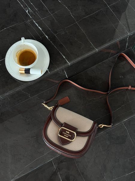 Coach Morgan Saddle Bag In Colorblock Signature Canvas [крафтова коробка](інший колір ремінця) co5020 фото