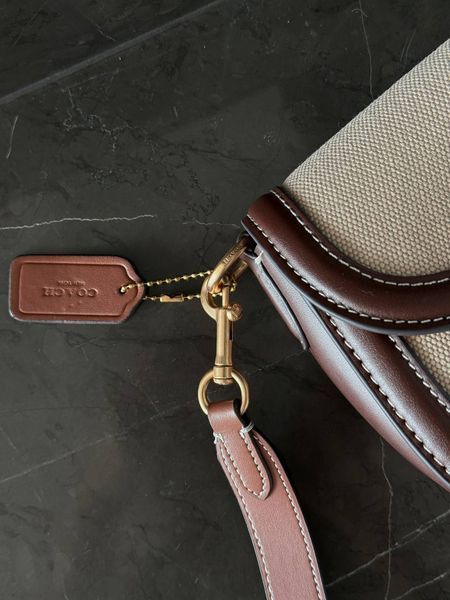 Coach Morgan Saddle Bag In Colorblock Signature Canvas [крафтова коробка](інший колір ремінця) co5020 фото