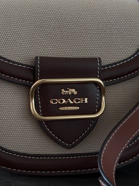 Coach Morgan Saddle Bag In Colorblock Signature Canvas [крафтова коробка](інший колір ремінця) co5020 фото