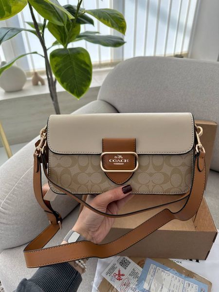Coach Morgan Shoulder Bag Beige/White [крафтова коробка] pr0081 фото
