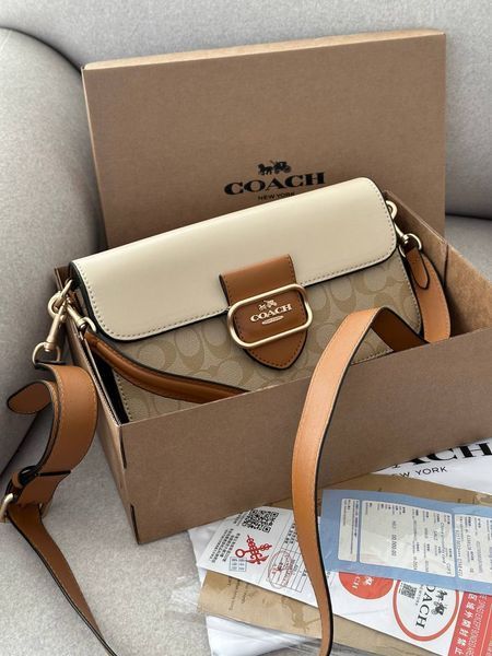 Coach Morgan Shoulder Bag Beige/White [крафтова коробка] pr0081 фото