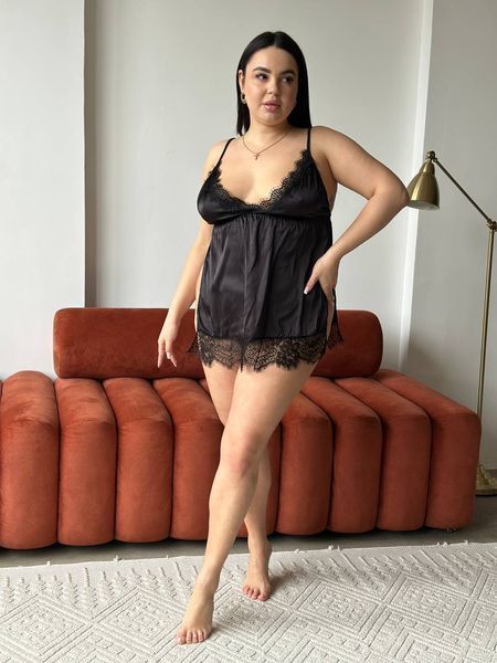 Легкий пеньюар для дівчат PLUS SIZE DO3937 фото