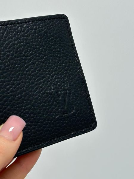 Міні гаманець Louis Vuitton Brazza Aerogram Black &mdash; шкіряний, з фірмовим логотипом 881721 фото
