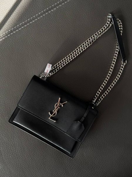 Yves Saint Laurent Medium Sunset in Smooth Leather Black/Silver [МАГНІТНА + Захисна коробка] pr0012 фото