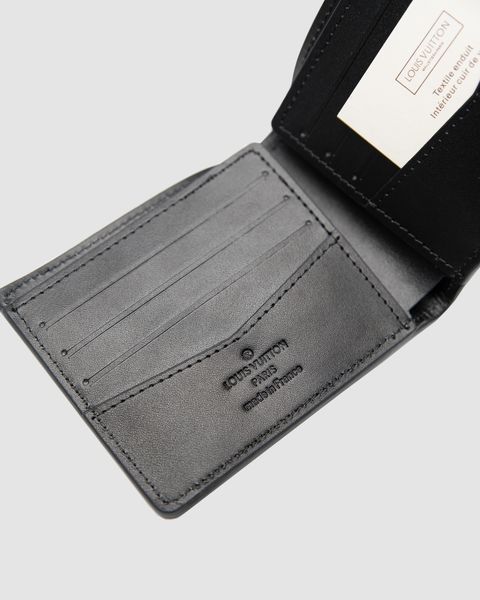 Міні гаманець Louis Vuitton Brazza Aerogram Black &mdash; шкіряний, з фірмовим логотипом 881721 фото