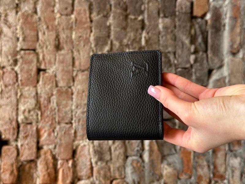 Міні гаманець Louis Vuitton Brazza Aerogram Black &mdash; шкіряний, з фірмовим логотипом 881721 фото