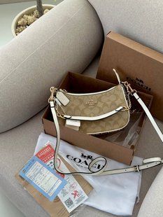 Coach Coach Teri Shoulder Bag In Signature Canvas Snake/Beige [крафтова брендована коробка] pr97048 фото