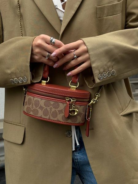 Coach Trail Crossbody 17 With Pillow Quilting In Signature Canvas Brown [оригінальна магнітна брендована коробка] pr0077 фото