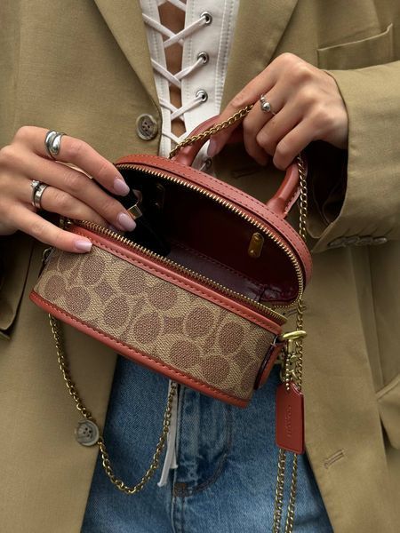 Coach Trail Crossbody 17 With Pillow Quilting In Signature Canvas Brown [оригінальна магнітна брендована коробка] pr0077 фото