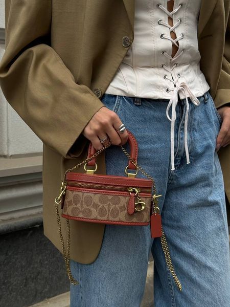 Coach Trail Crossbody 17 With Pillow Quilting In Signature Canvas Brown [оригінальна магнітна брендована коробка] pr0077 фото