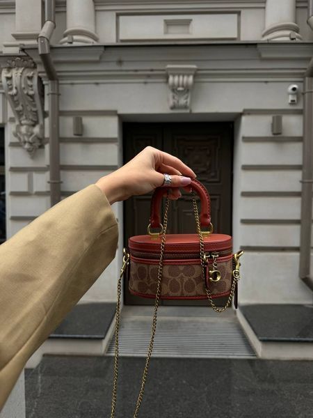 Coach Trail Crossbody 17 With Pillow Quilting In Signature Canvas Brown [оригінальна магнітна брендована коробка] pr0077 фото