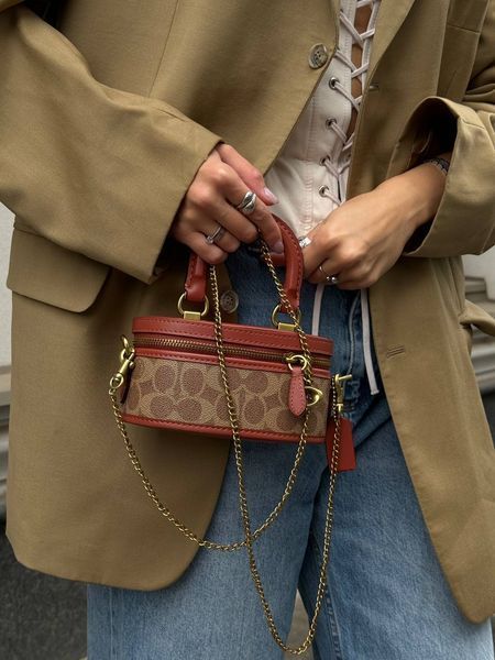 Coach Trail Crossbody 17 With Pillow Quilting In Signature Canvas Brown [оригінальна магнітна брендована коробка] pr0077 фото