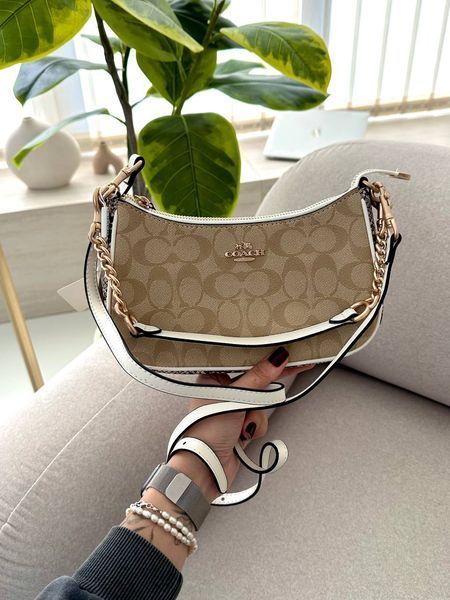Coach Coach Teri Shoulder Bag In Signature Canvas Snake/Beige [крафтова брендована коробка] pr97048 фото
