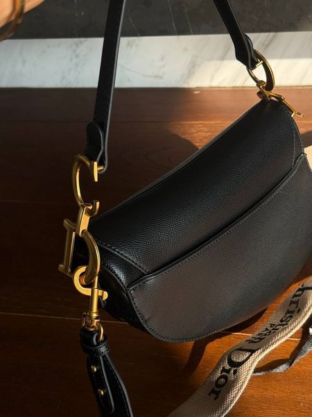 Dior Saddle Bag with Strap MILK Grained Calfskin Black [бренд коробка кришка дно ] pr0035 фото