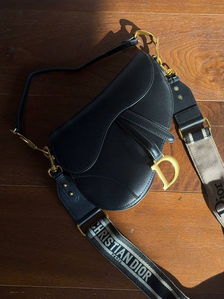 Dior Saddle Bag with Strap MILK Grained Calfskin Black [бренд коробка кришка дно ] pr0035 фото
