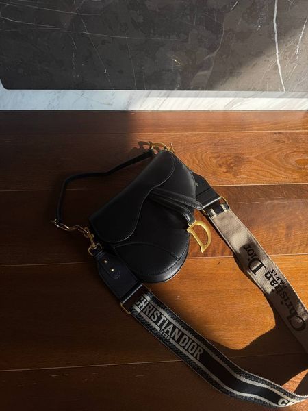 Dior Saddle Bag with Strap MILK Grained Calfskin Black [бренд коробка кришка дно ] pr0035 фото