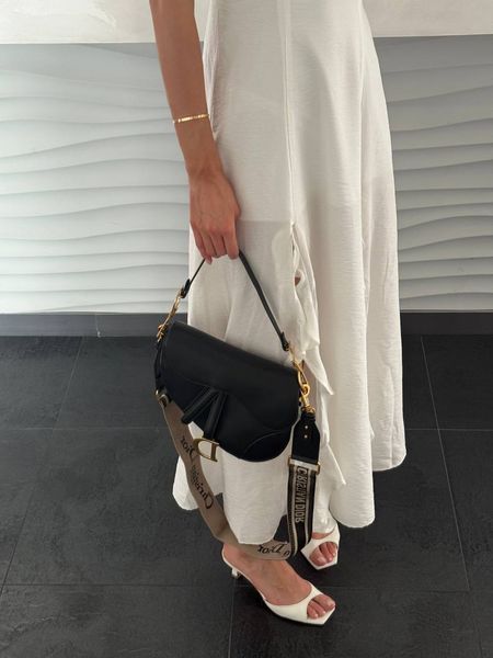 Dior Saddle Bag with Strap MILK Grained Calfskin Black [бренд коробка кришка дно ] pr0035 фото