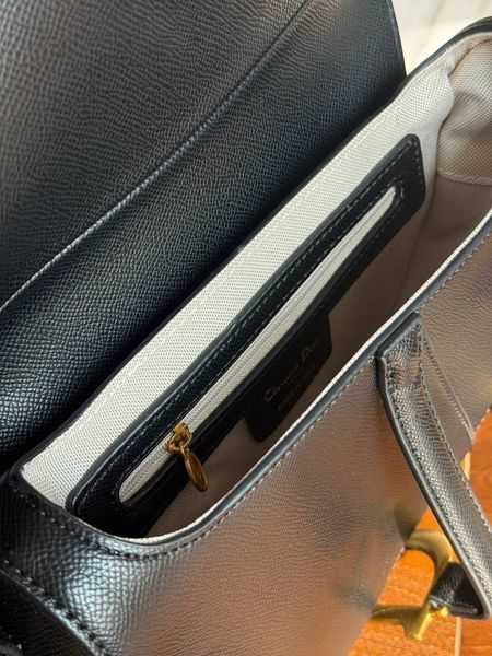 Dior Saddle Bag with Strap MILK Grained Calfskin Black [бренд коробка кришка дно ] pr0035 фото