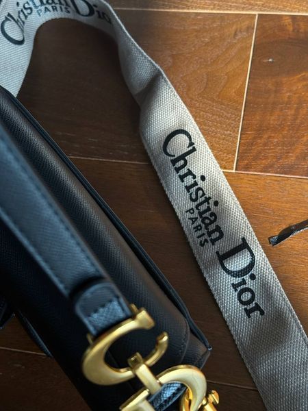 Dior Saddle Bag with Strap MILK Grained Calfskin Black [бренд коробка кришка дно ] pr0035 фото