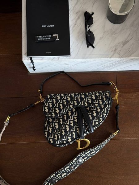 Dior Saddle Bag with Strap Blue Dior Oblique Jacquard [коробка кришка-дно] pr09998 фото