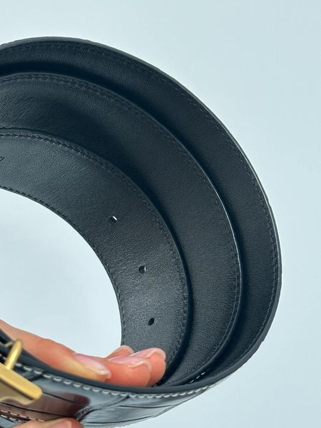 Hermes Constance Belt із крокодилової шкіри Porosus Black/Gold 6617431 фото