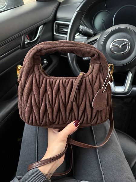 Miu Miu Wander Small matelass&eacute; suede shoulder bag [оригінальна коробка] miu2487 фото