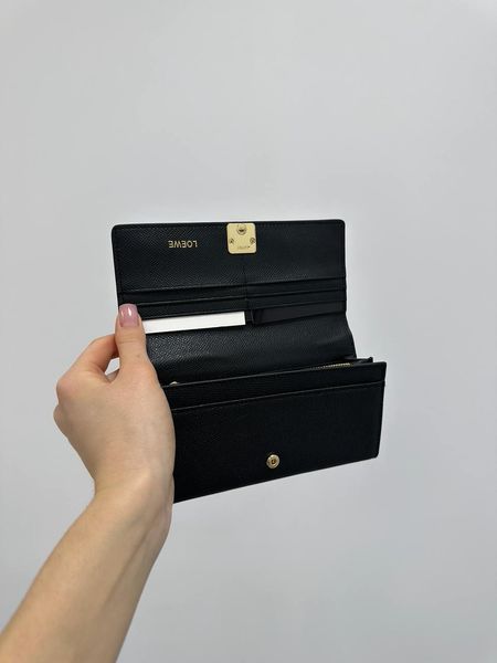 Жіночий гаманець Loewe Anagram Continental із зернистої телячої шкіри, з металевим логотипом 88179 фото
