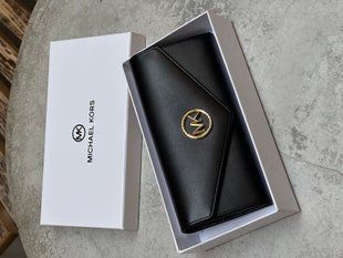 Жіночий гаманець Michael Kors Large Wallet із гладкої шкіри в чорному кольорі 8818010 фото