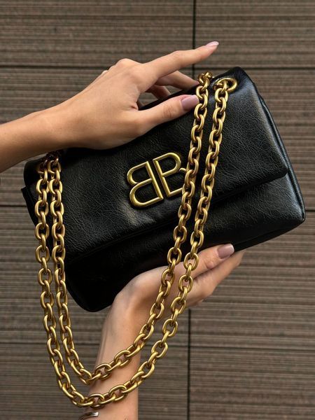 Balenciaga Monaco Mini Chain Bag Black/Gold B1200 фото