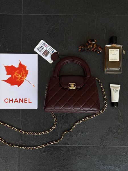Chanel Kelly Bag Shiny Aged Calfskin Burgundy & Gold Hardware Коробка магніт pr9904 фото