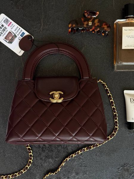 Chanel Kelly Bag Shiny Aged Calfskin Burgundy & Gold Hardware Коробка магніт pr9904 фото