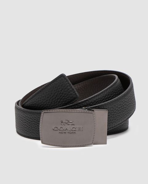 Coach Belt Kit із шкіри Polished Pebble Black/Black Fittings 6616131 фото