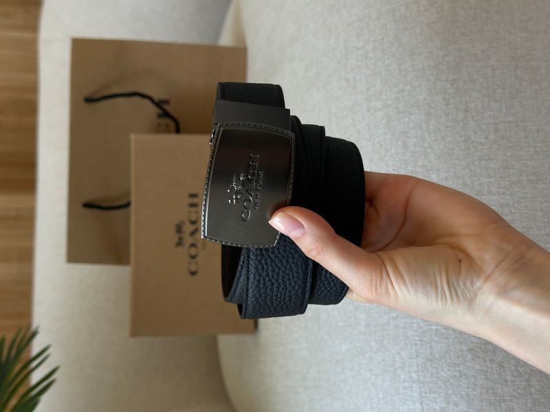 Coach Belt Kit із шкіри Polished Pebble Black/Black Fittings 6616131 фото