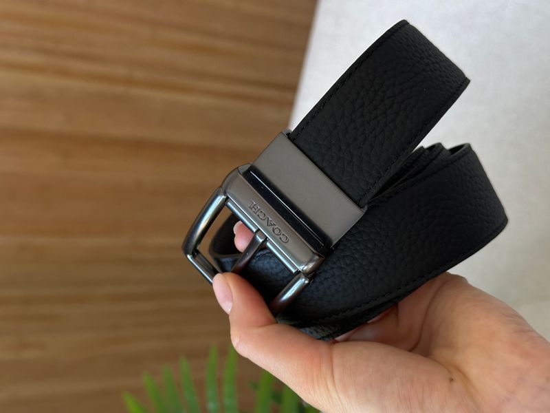 Coach Belt Kit із шкіри Polished Pebble Black/Black Fittings 6616131 фото