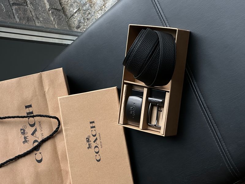 Coach Belt Kit із шкіри Polished Pebble Black/Black Fittings 6616131 фото