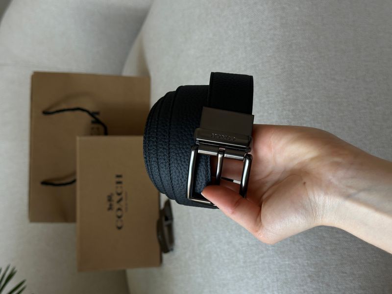 Coach Belt Kit із шкіри Polished Pebble Black/Black Fittings 6616131 фото
