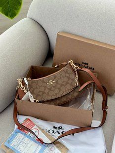Coach Teri Shoulder Bag In Signature Canvas Brown/Beige pr970495 фото