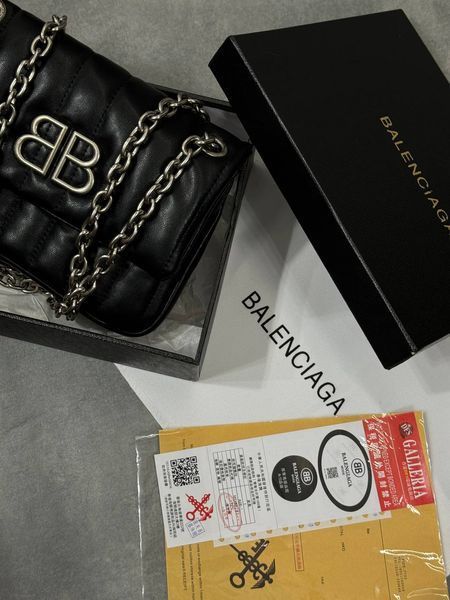 Balenciaga Monaco Mini Chain Bag Black/Silver B1201 фото