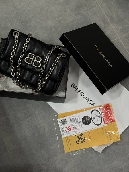 Balenciaga Monaco Mini Chain Bag Black/Silver B1201 фото