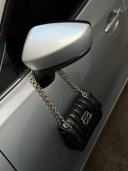 Balenciaga Monaco Mini Chain Bag Black/Silver B1201 фото