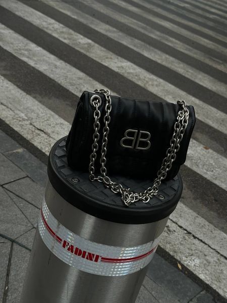 Balenciaga Monaco Mini Chain Bag Black/Silver B1201 фото