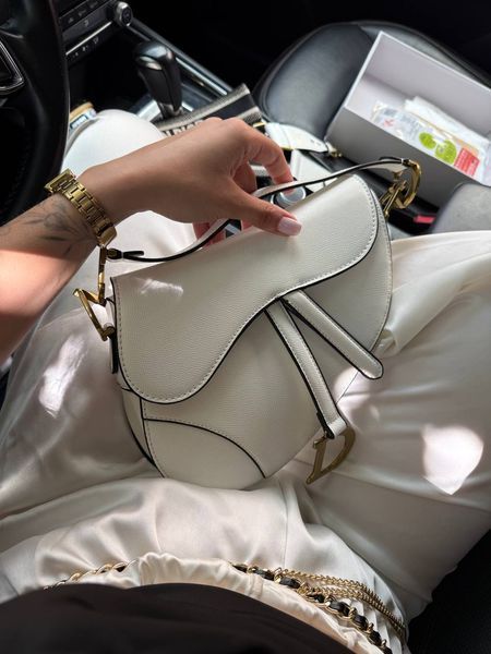 Dior Saddle Bag with Strap MILK Grained Calfskin[оригінальна коробка] DR00039 фото