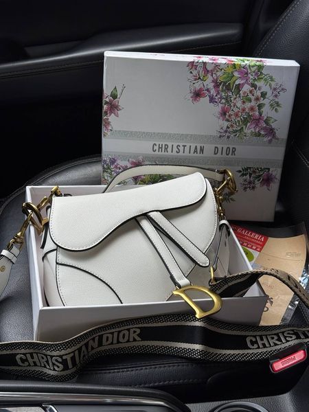 Dior Saddle Bag with Strap MILK Grained Calfskin[оригінальна коробка] DR00039 фото