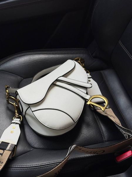 Dior Saddle Bag with Strap MILK Grained Calfskin[оригінальна коробка] DR00039 фото