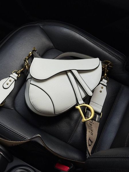 Dior Saddle Bag with Strap MILK Grained Calfskin[оригінальна коробка] DR00039 фото